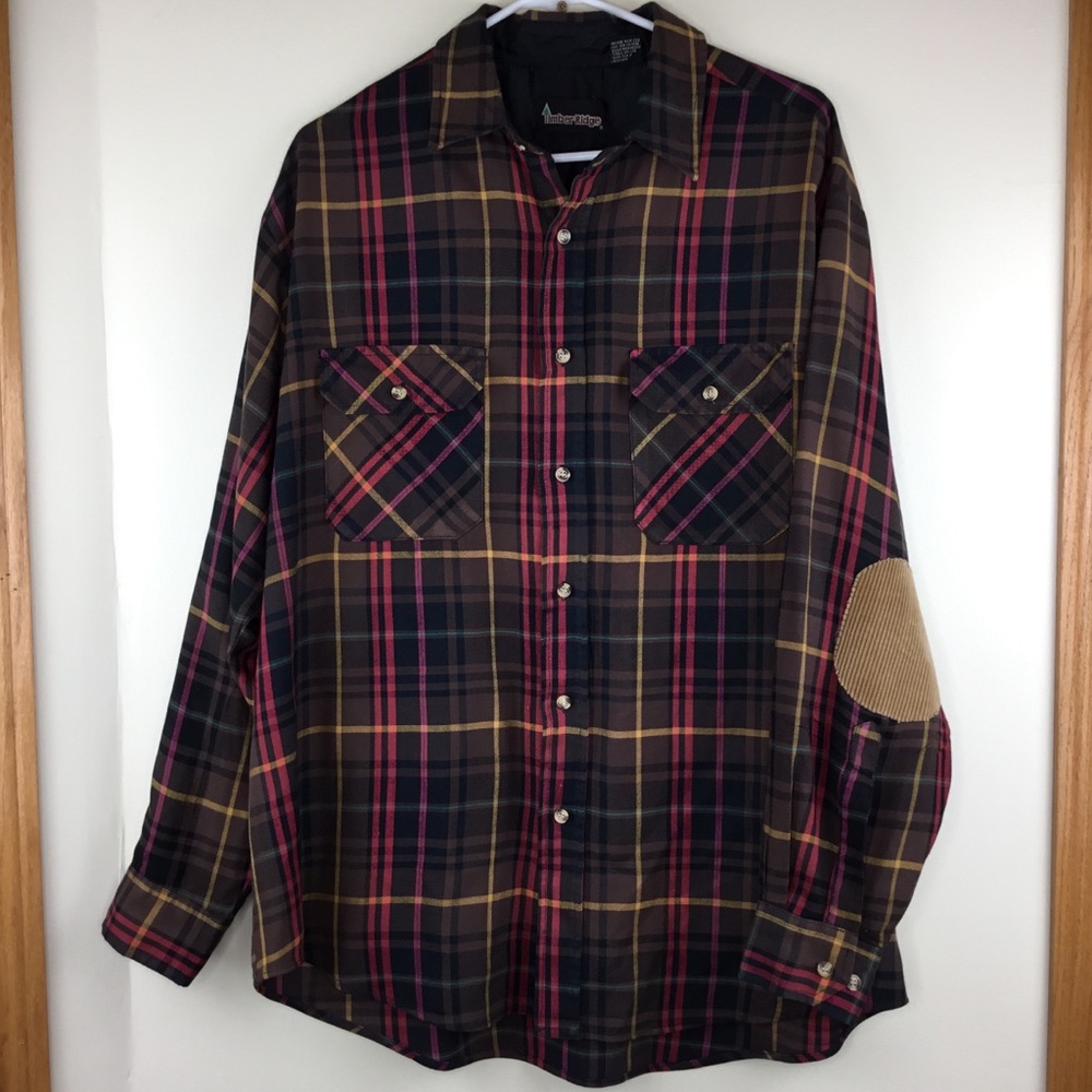 Timber Ridge Men’s Flannel Shirt L Patches ☺️
